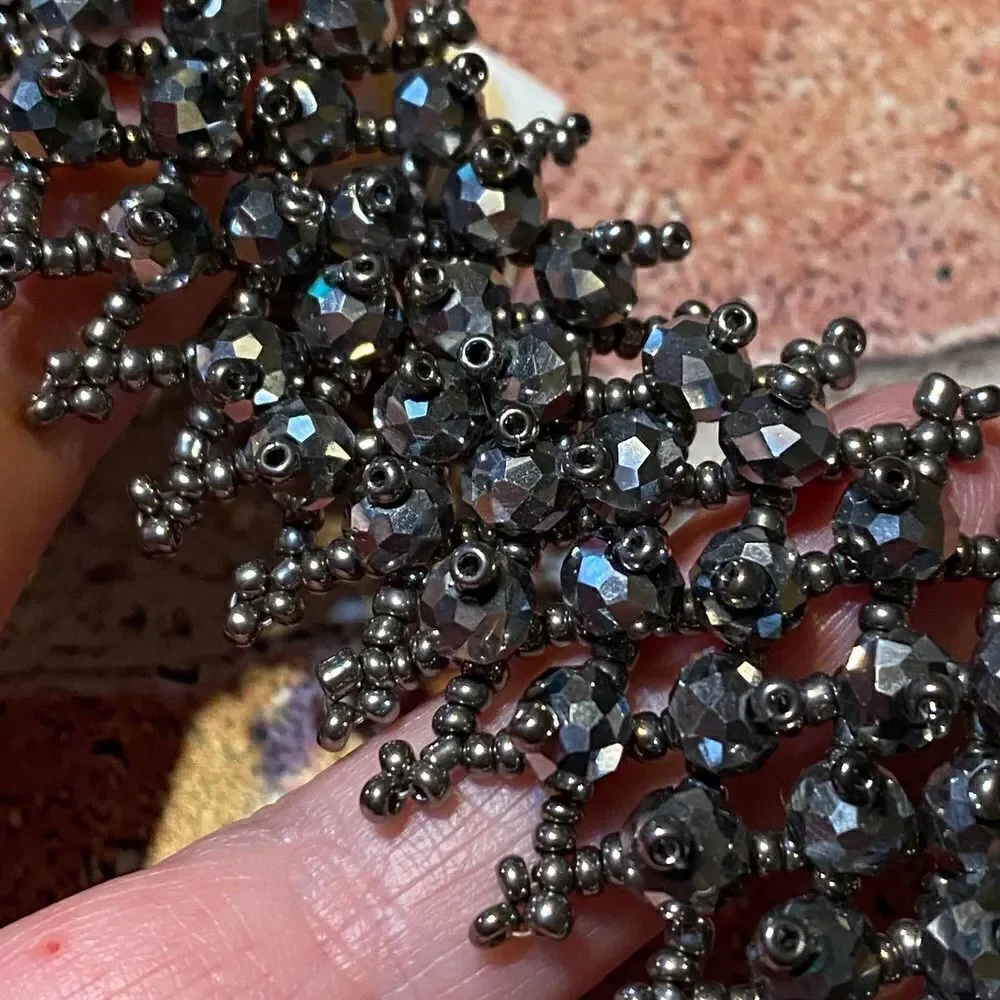 Amrita Singh Black Crystal Beaded Bracelet